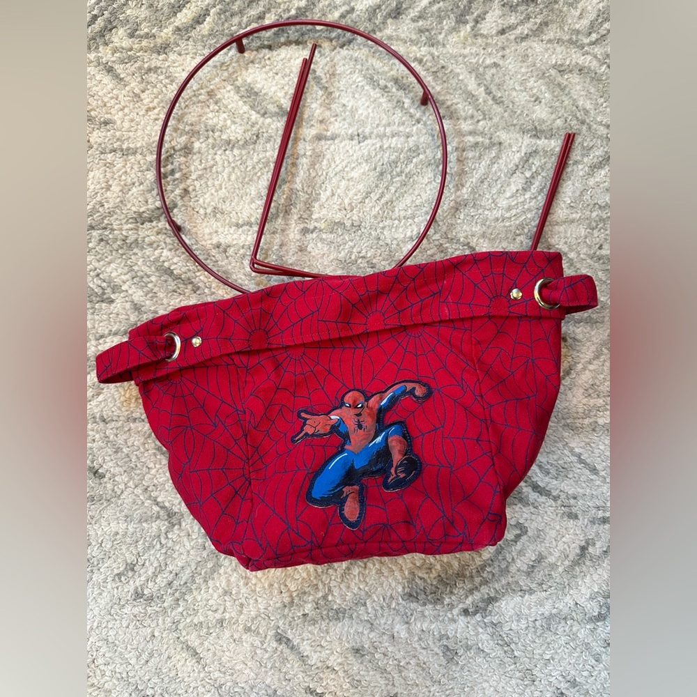 Pottery barn kids Red Spiderman canvas storage bucket